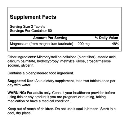 Swanson Magnesium Taurate 100 mg 120 Vegan Tabs