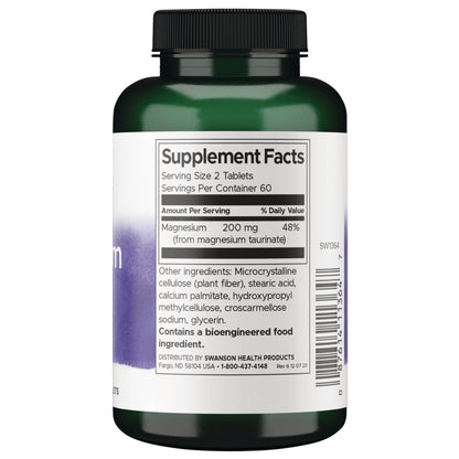 Swanson Magnesium Taurate 100 mg 120 Vegan Tabs