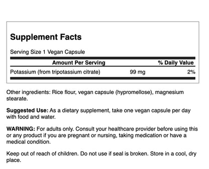 Swanson Potassium Citrate 99 mg 120 Vegan Caps