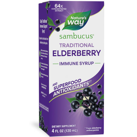 Nature's Way® Sambucus Traditional Immune Syrup | Jarabe de Saúco Negro | 8 fl oz (240 mL)